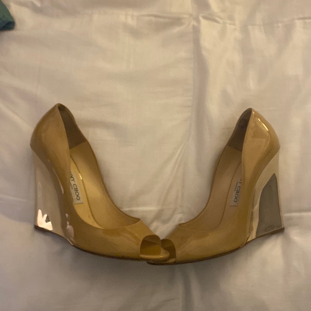 Jimmy choo baxon gold wedge